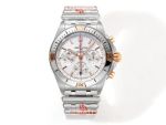 BLS Factory Breitling Chronomat B01 Movement 42mm SS Band White Face Watch